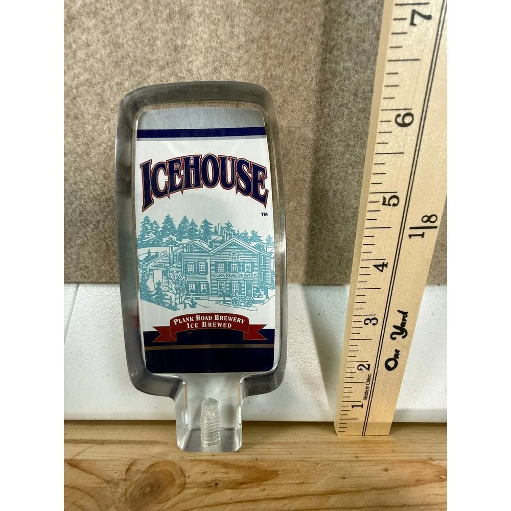 Icehouse Beer Tap Handle Plank Road Brewery Ice Brewed Clear Acrylic Vintage